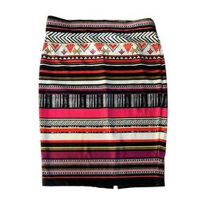 ECI New York Aztec Southwestern Midi Stretchy Skirt